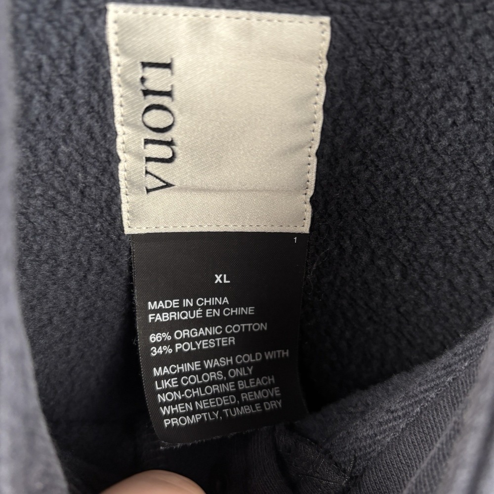 Vuori Seaside Fleece Bomber Jacket Mens XL Navy Snap Front Mock Neck V296 *READ* - Picture 6 of 11